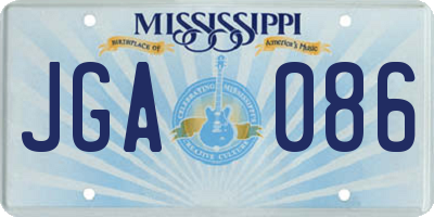MS license plate JGA086