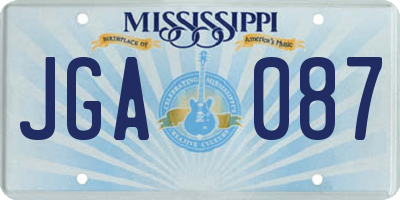 MS license plate JGA087