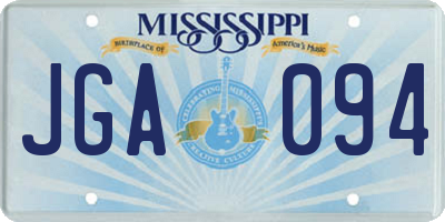 MS license plate JGA094