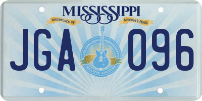 MS license plate JGA096
