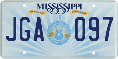 MS license plate JGA097