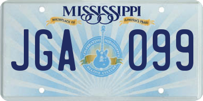 MS license plate JGA099