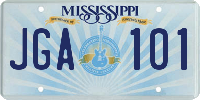 MS license plate JGA101