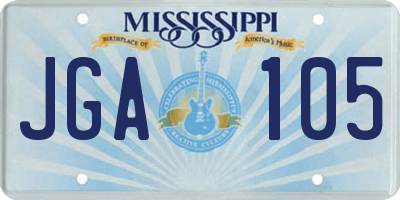 MS license plate JGA105
