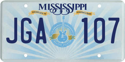 MS license plate JGA107