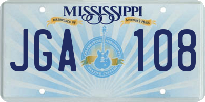 MS license plate JGA108