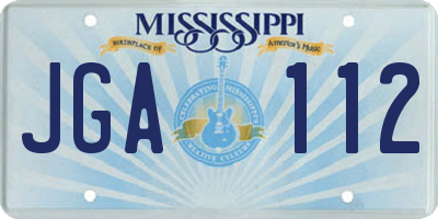 MS license plate JGA112