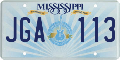 MS license plate JGA113