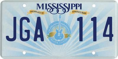 MS license plate JGA114