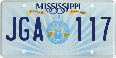 MS license plate JGA117