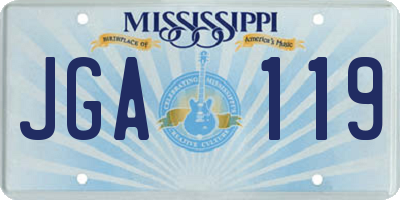 MS license plate JGA119