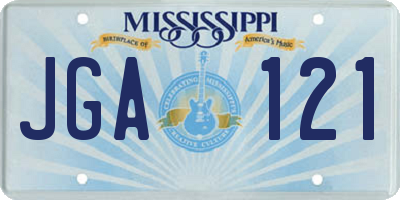 MS license plate JGA121