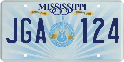 MS license plate JGA124