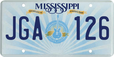 MS license plate JGA126