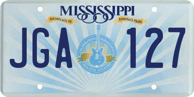 MS license plate JGA127