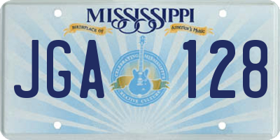 MS license plate JGA128