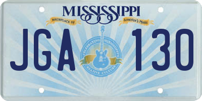 MS license plate JGA130