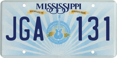 MS license plate JGA131