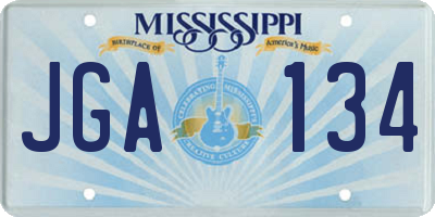 MS license plate JGA134