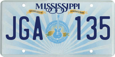 MS license plate JGA135