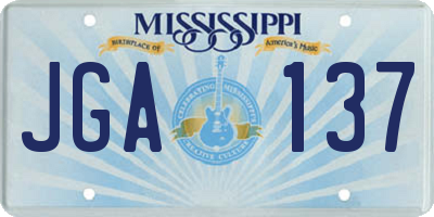 MS license plate JGA137