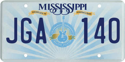 MS license plate JGA140