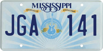 MS license plate JGA141