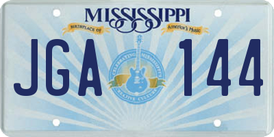 MS license plate JGA144
