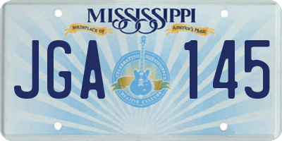 MS license plate JGA145
