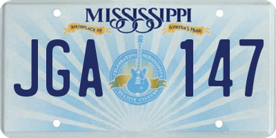 MS license plate JGA147