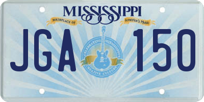 MS license plate JGA150