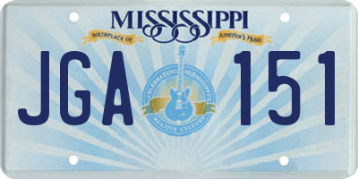 MS license plate JGA151
