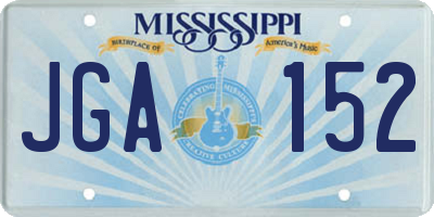 MS license plate JGA152
