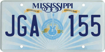 MS license plate JGA155