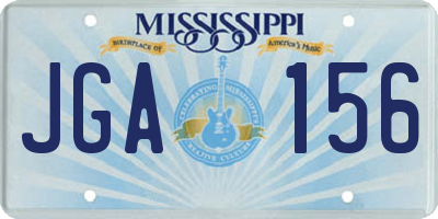 MS license plate JGA156