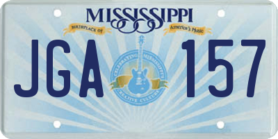 MS license plate JGA157