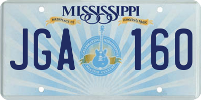 MS license plate JGA160