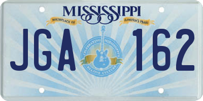 MS license plate JGA162