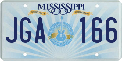 MS license plate JGA166