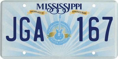 MS license plate JGA167