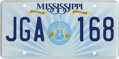 MS license plate JGA168