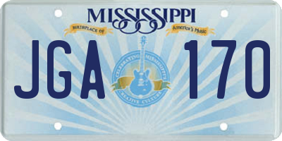 MS license plate JGA170