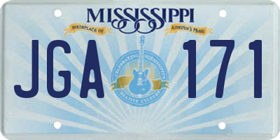 MS license plate JGA171