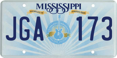 MS license plate JGA173