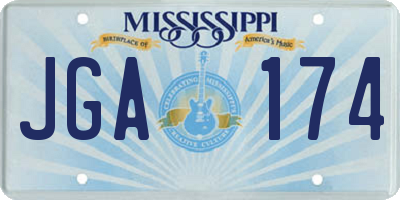 MS license plate JGA174