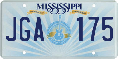 MS license plate JGA175