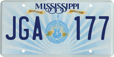 MS license plate JGA177