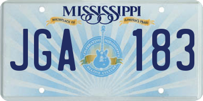 MS license plate JGA183