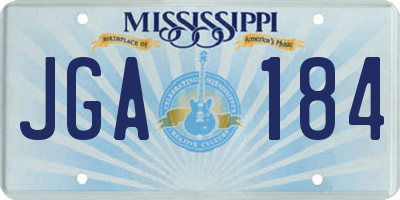 MS license plate JGA184