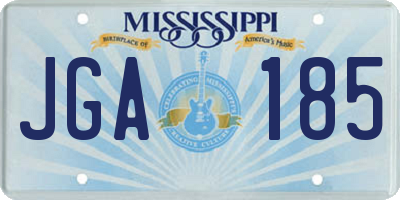 MS license plate JGA185